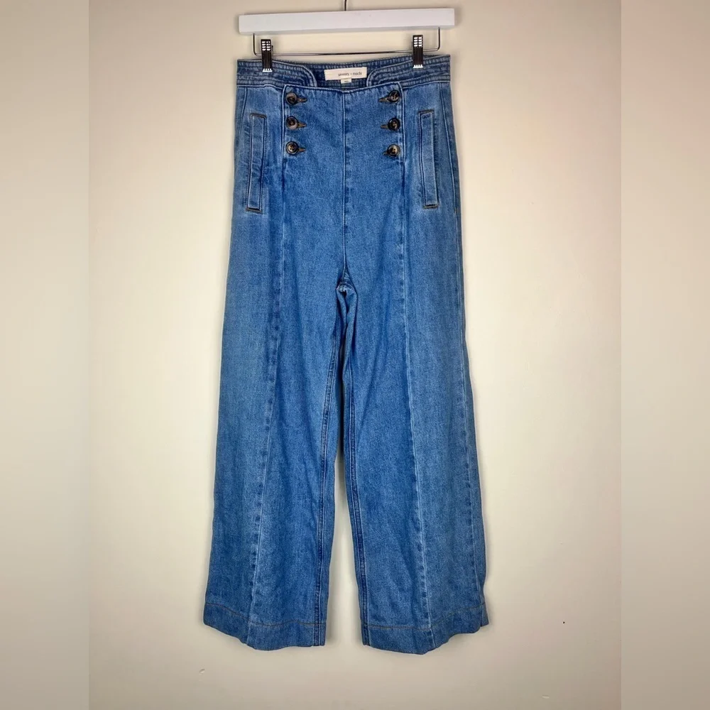 seventy + mochi Marie Jeans in Summer Vintage size 28 sailor high rise wide leg